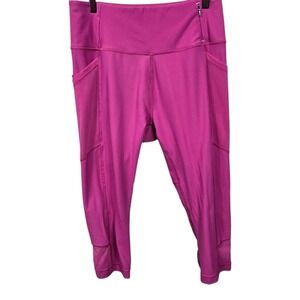 CALIA by Carrie Underwood Pink Athleisure Capri Leggings Pockets Womens Size L